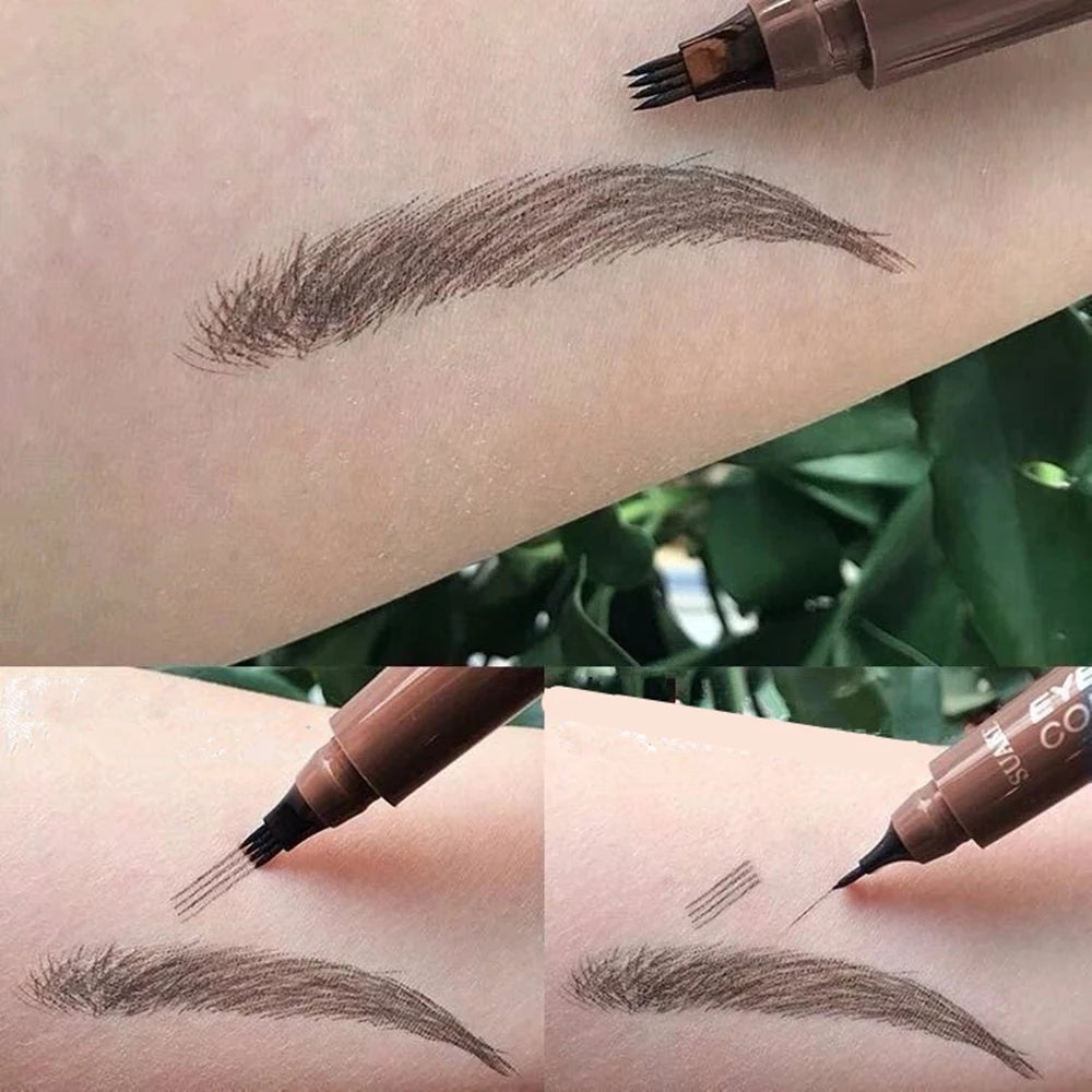 4D Microblading Eyebrow Pen – 4 Fork Tip Tattoo Pencil for Long-Lasting, Fine Sketch Eyebrow Makeup