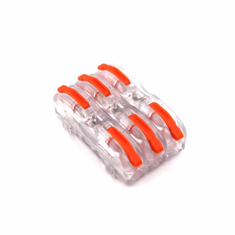 2-Pin Wire Connector 222-412 - Splicing Terminal Blocks for LED Strip Lighting, Electric Quick Connectors, Mini Conductor Rail Conector