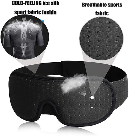 3D Sleep Eye Mask – Soft Padded Fabric, Light Blockout, Sleeping Cover, Shade Blindfold, Eyepatch