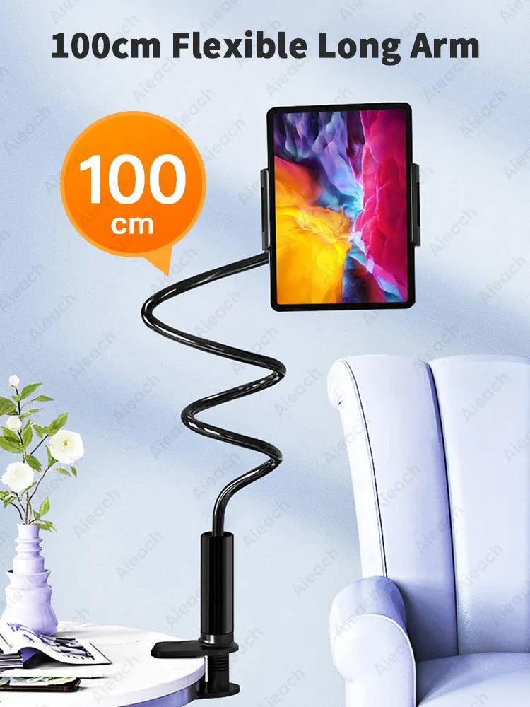 Flexible Gooseneck Tablet Mount: Hands-Free Bed & Desk Holder for iPad, Samsung, Xiaomi (4.7-11 inch) - Phone & Tablet Stand