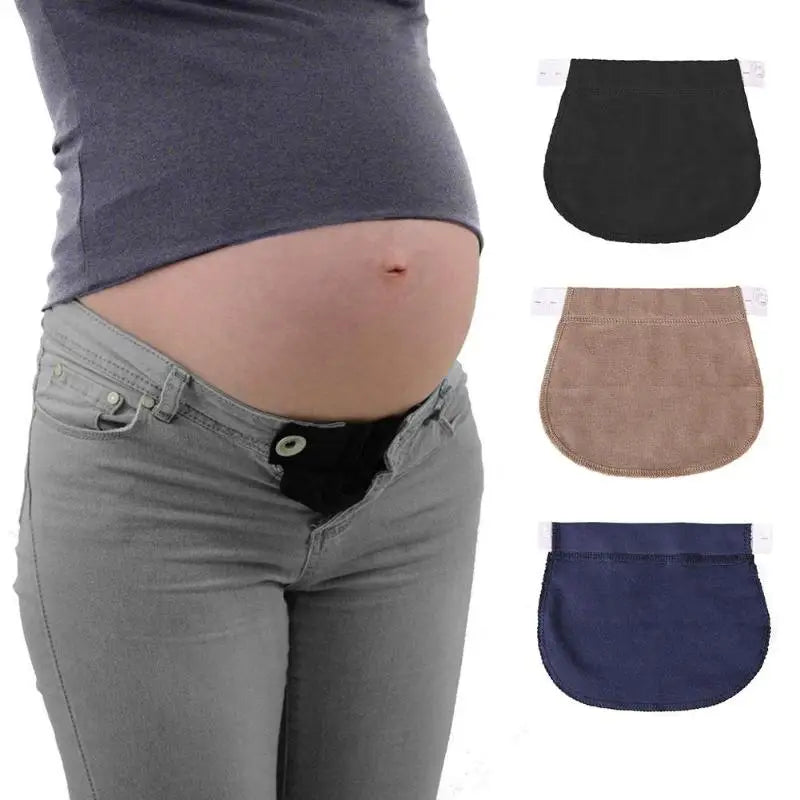 Comfortable Pregnancy Waistband Extender: Adjustable Elastic Waistband Belt with Extend Button - Perfect Garment Accessory for Pants and Jeans During Pregnancy