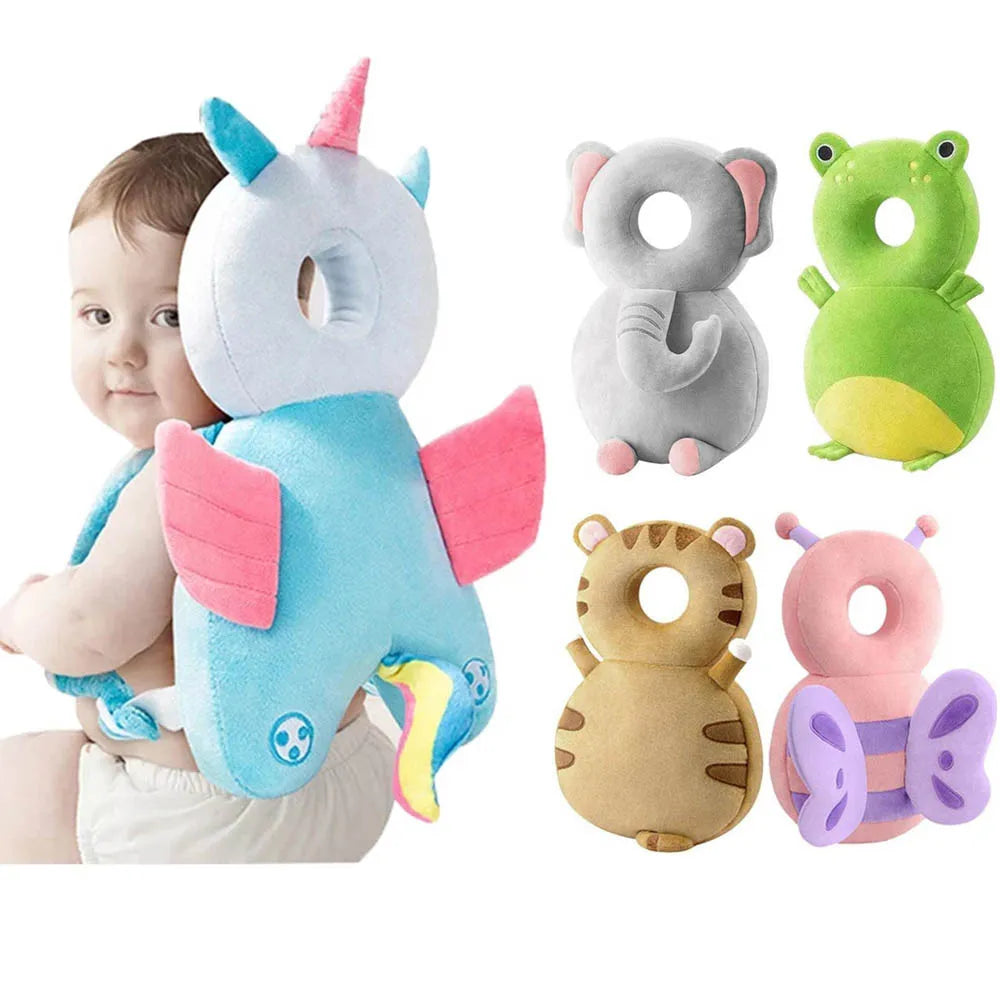 Newborn Headrest Security Pillow Backpack: Toddler Baby Head Fall Protection Pad - Cartoon Soft Cushion for Added Safety