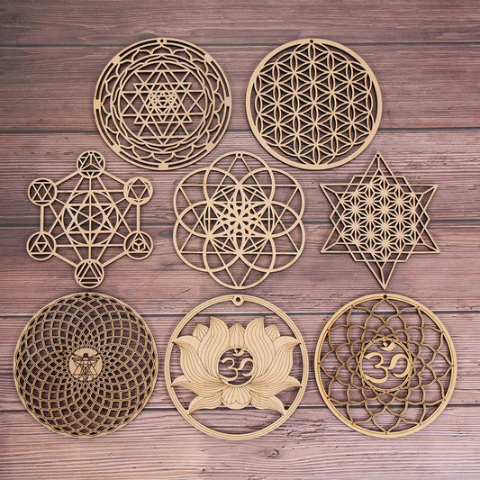 14cm Flower of Life Wooden Wall Sign - Laser Cut Wood Art, Home Decor, Coasters, Craft Making, Sacred Geometry Ornament