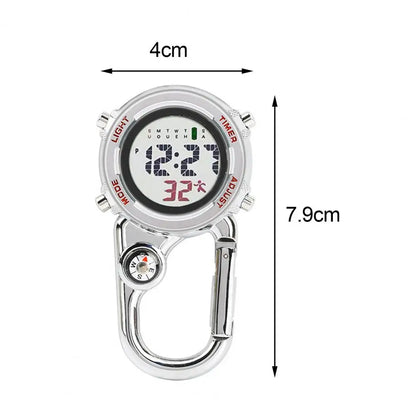 Multifunctional Luminous Carabiner Watch - Electronic Pocket and Waist Watch for Outdoor Sports