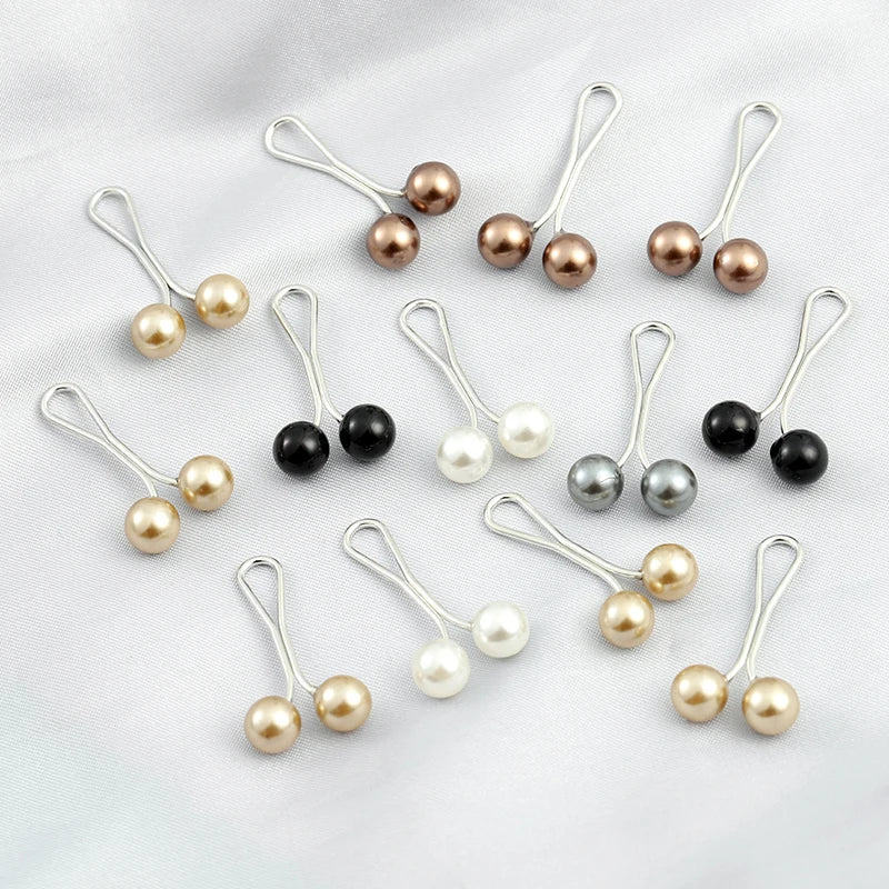 Stylish 12pcs Anti-Slip Hijab Clips: Pearl Brooch Pins for Lady Muslim Scarves - Secure Headscarf Shawls with Fashionable Jewelry Accessories