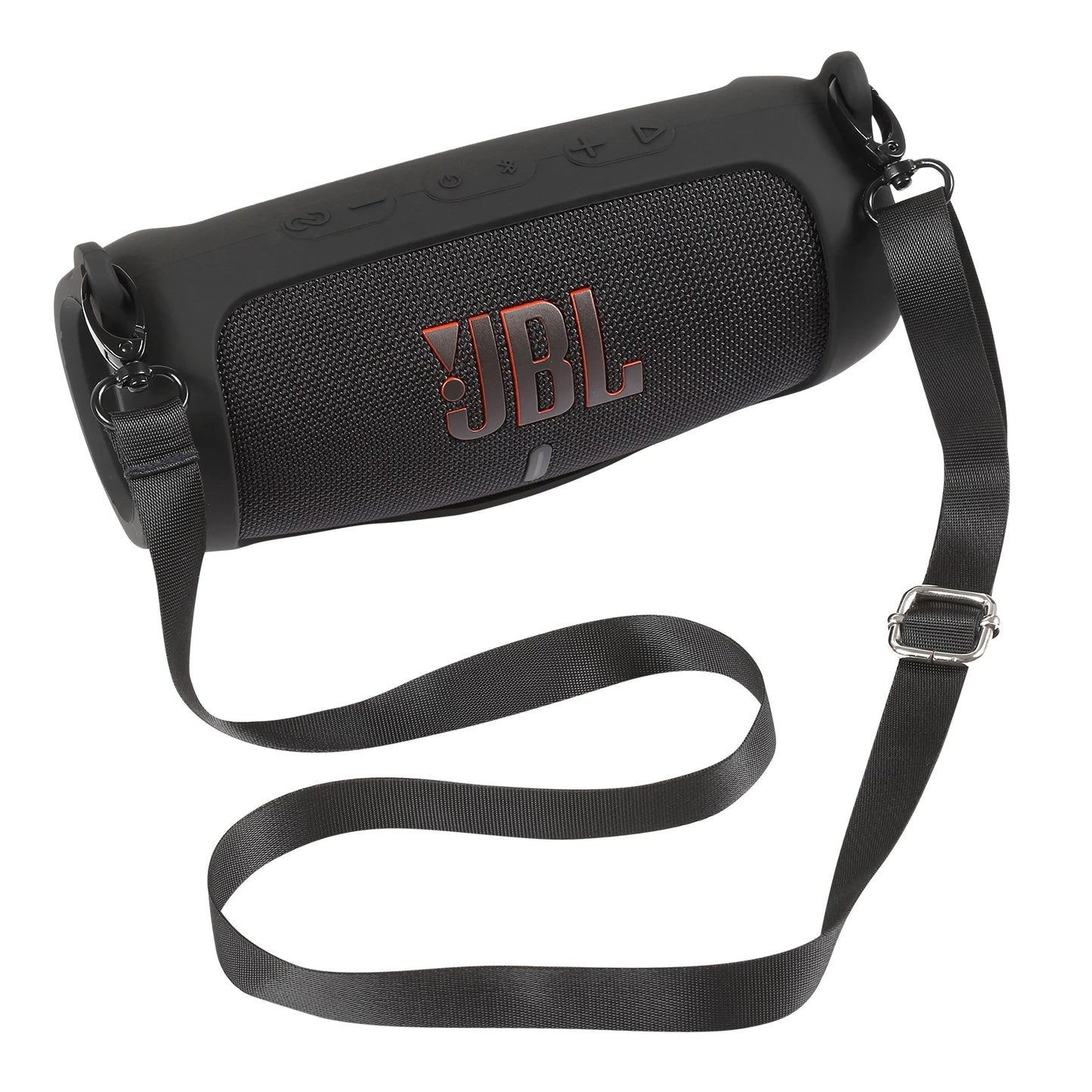 New Soft Silicone Bluetooth Speaker Case: With Strap Carabiner for JBL Charge 5 Wireless Speaker - Speaker Bag Included