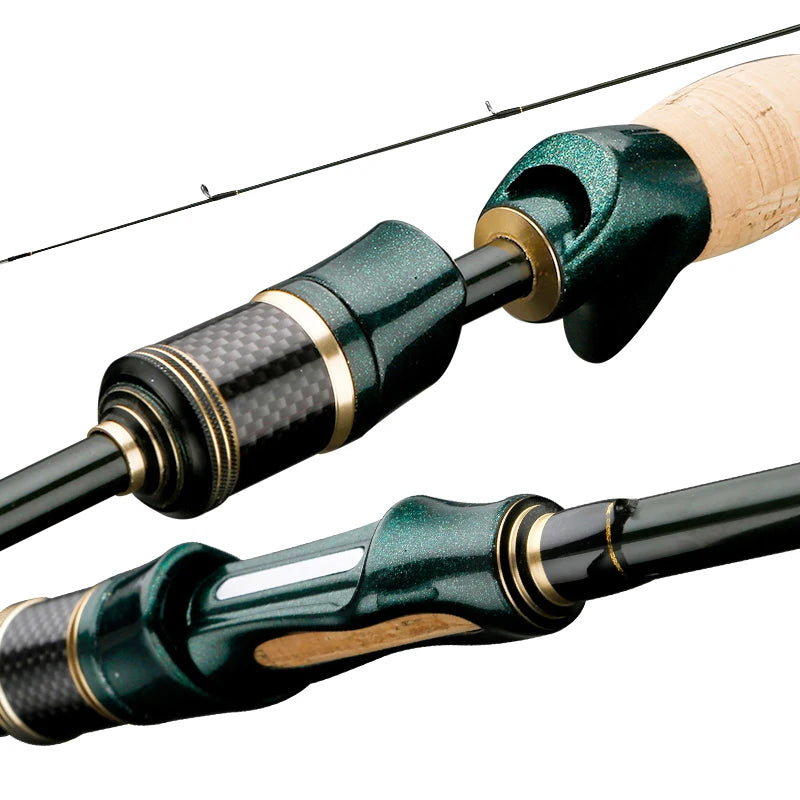 CEMREO Carbon Spinning Casting Fishing Rod - 4-5 Sections, 1.8m/2.1m/2.4m Portable Travel Fishing Tackle