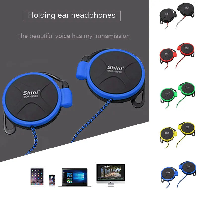 SHINI Q940 Original 3.5mm Headphones - Stereo Bass Music Earphones, HiFi, Heavy Bass, Noise Cancelling, EarHook Design, Compatible with Xiaomi