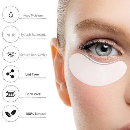 50/100 Pairs Disposable Eyelash Extension Eye Pads: Lint-Free Under Lash Tips - Essential Makeup Wraps for Professional Extensions