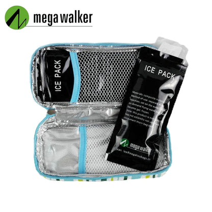 Insulin Cooler Bag MegaWalke - Portable Diabetic Insulated Travel Case - Aluminum Foil Ice Bag for Temperature Control