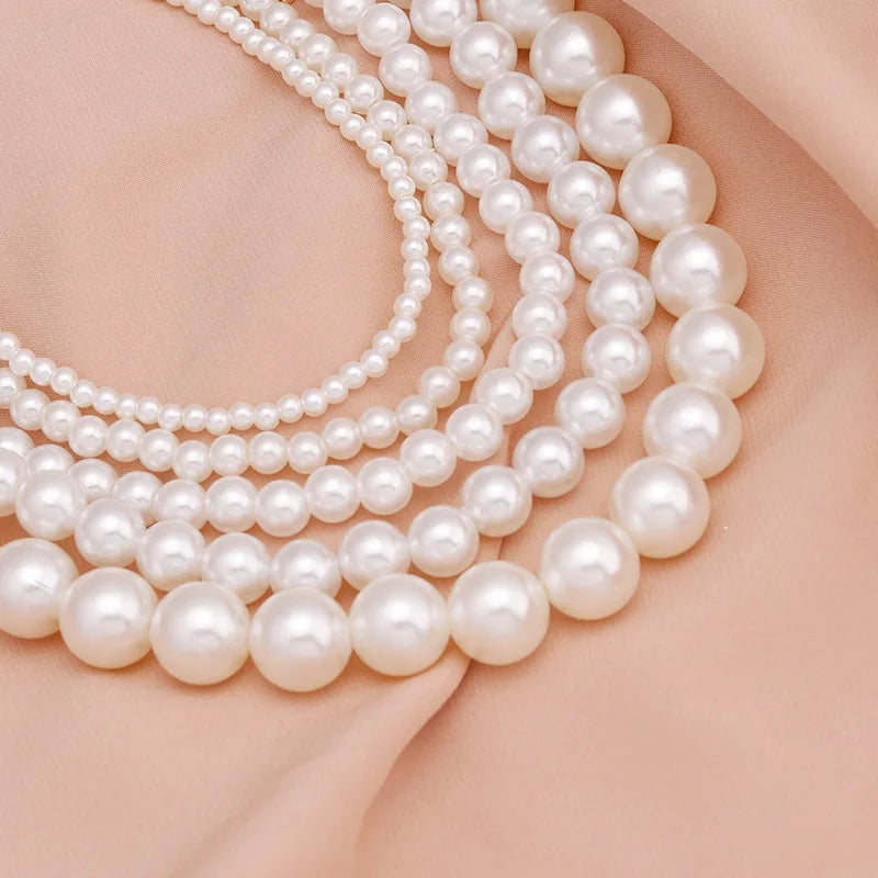 Vintage Style Imitation Freshwater Pearl Chain Necklace for Women – Simple, Elegant Fashion Jewelry, Perfect Wedding or Love Gift