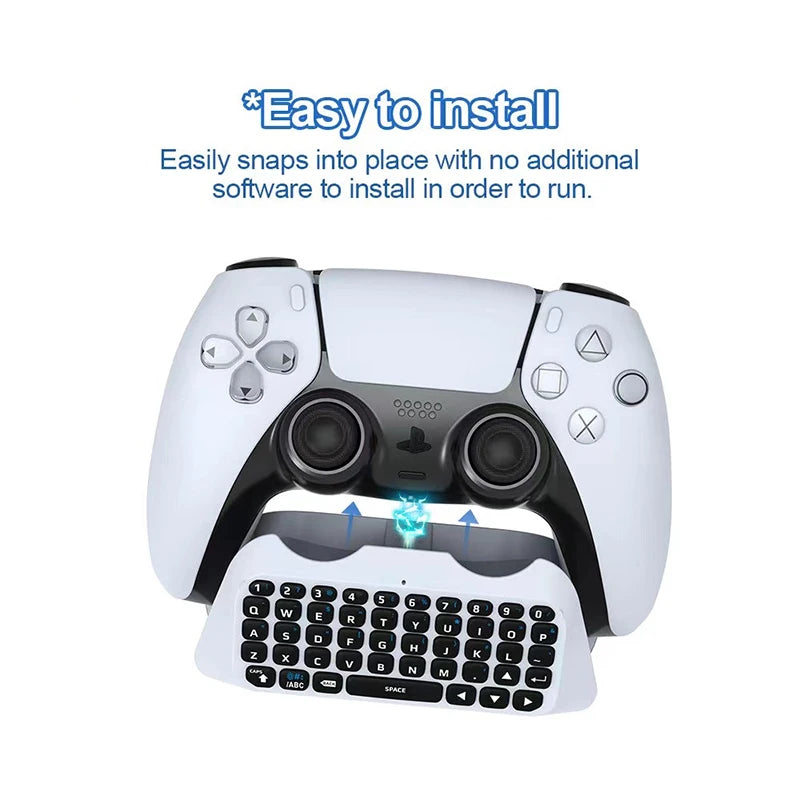 Wireless Bluetooth Keyboard for PS5 Controller Handle | ChatPad Bluetooth Keyboard for Playstation 5