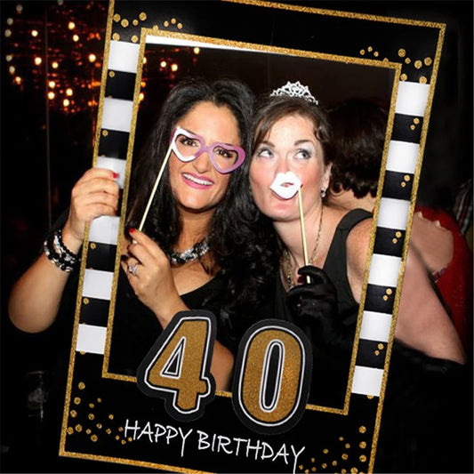 Birthday Photo Booth Frame Props - 16th, 21st, 30th, 40th, 50th, 60th and 1st Year Old Party Decorations, Adult Photo Booth Props