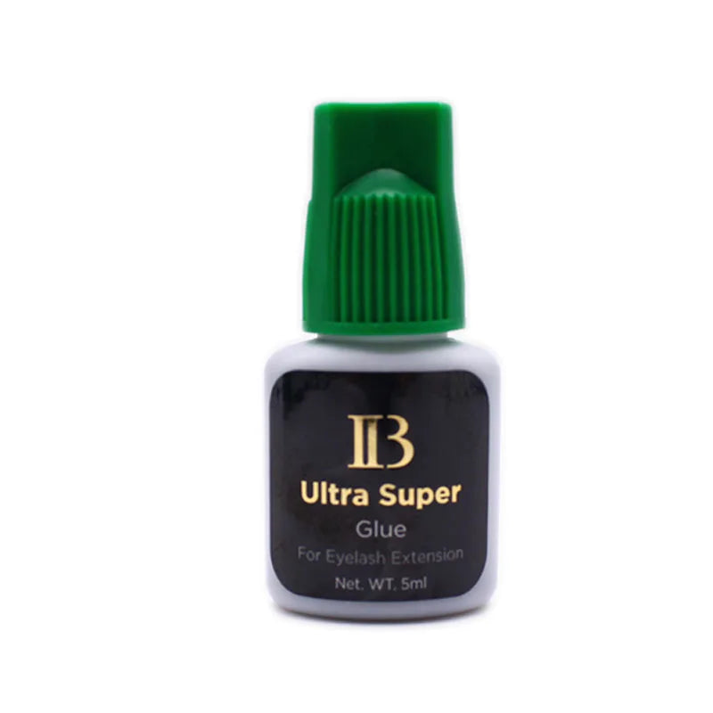 IBeauty IB Ultra Super Glue: Fast-Drying Eyelash Extensions Adhesive - 5ml with Green Cap - False Lash Glue Essential for Makeup Tools