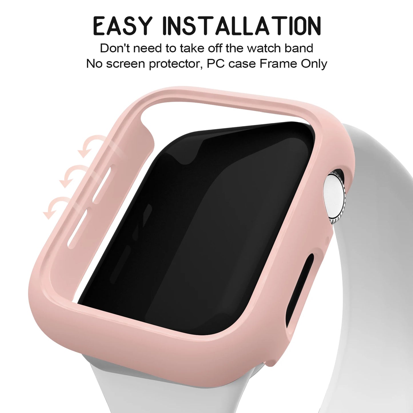 Fashion Matte Protective Case for Apple Watch SE | PC Bumper Cover | Fits 38mm-45mm | Hard Shell Frame for iWatch Series 3-7