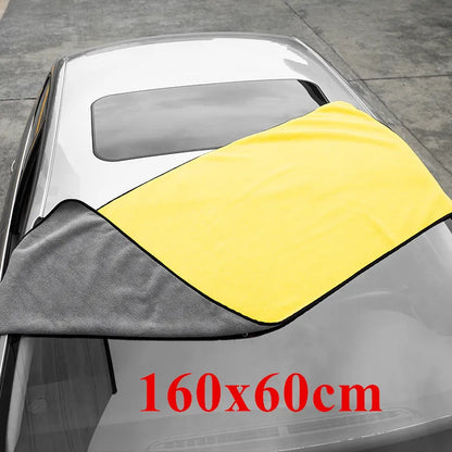 Thick Plush Microfiber Towel: Super Absorbent Car Cleaning Detailing Cloth - Auto Care Drying Towels, Car Wash Accessories - 160x60CM