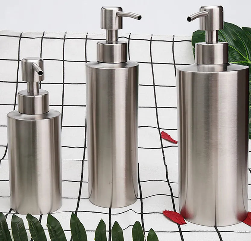 Stainless Steel Liquid Soap Dispenser - Lotion Pump for Hand Soap in Kitchen & Bathroom, 250ml/350ml/550ml