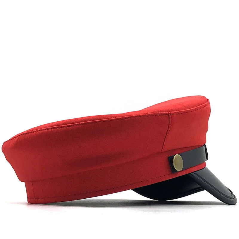 2020 Unisex Flat Beret Cap - Red and Black Navy Hat, Hot Sale Street Style, Suitable for Men and Women