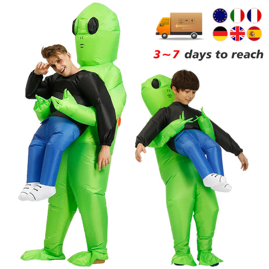 ET Alien Inflatable Costume: Scary Green Monster Cosplay Suit for Adult Party Festival Stage - Unique Inflatable Alien Outfit