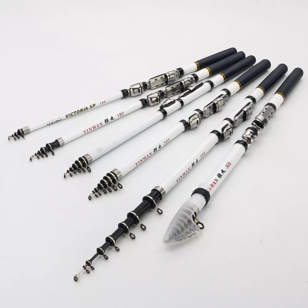 Telescopic Rock Fishing Rod - Spinning Fly Carp Feeder Carbon Fiber Pesca - Mini Travel Rod with Reel Seat (3M, 2.7M, 2.4M, 2.1M, 1.8M, 1.5M)