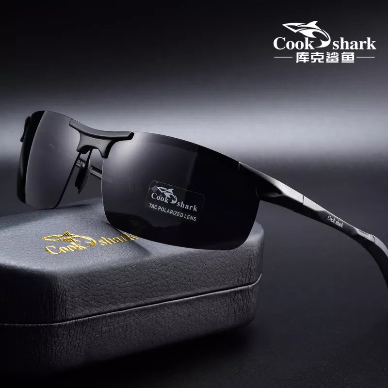 New Cook Shark Aluminum Magnesium Sunglasses - HD Polarized Men's Driving Glasses - Trendy Colorful Eyewear