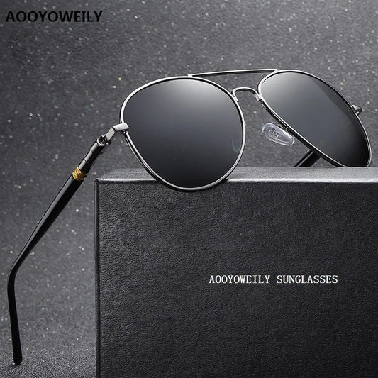 Luxury Men's Polarized Sunglasses: Driving Sun Glasses for Men Women, Brand Designer Vintage Black Pilot Sunglasses UV400