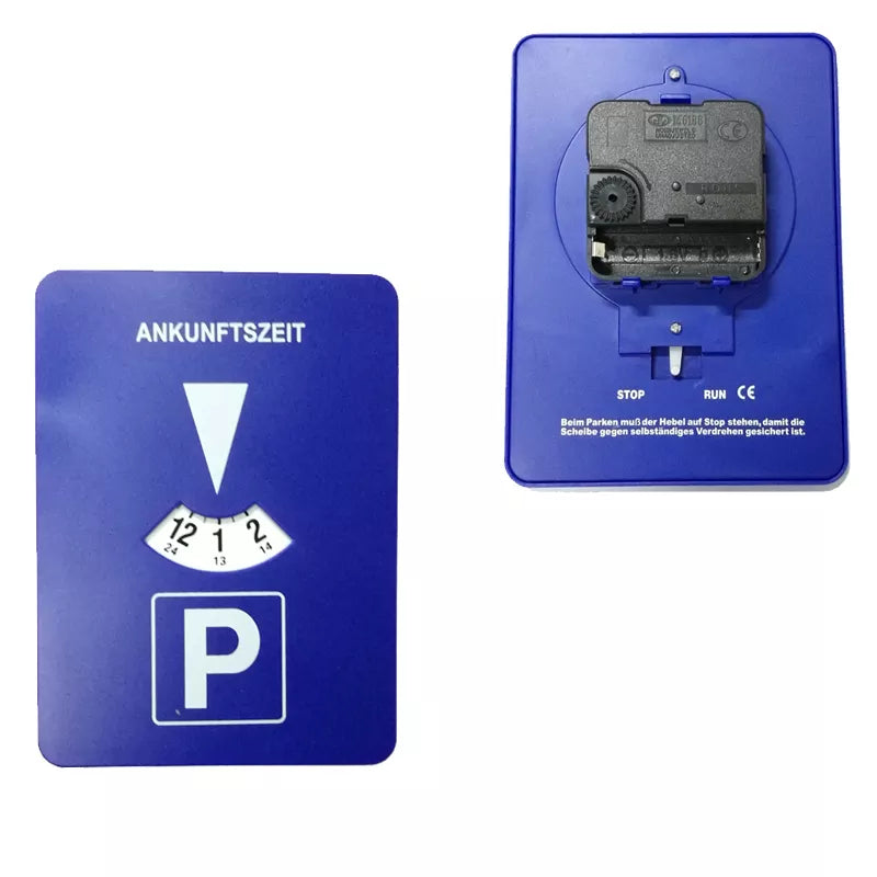 Blue Plastic Car Parking Disc Timer Clock: Arrival Time Display Parking Tool - 24-Hour Parking Meter Companion