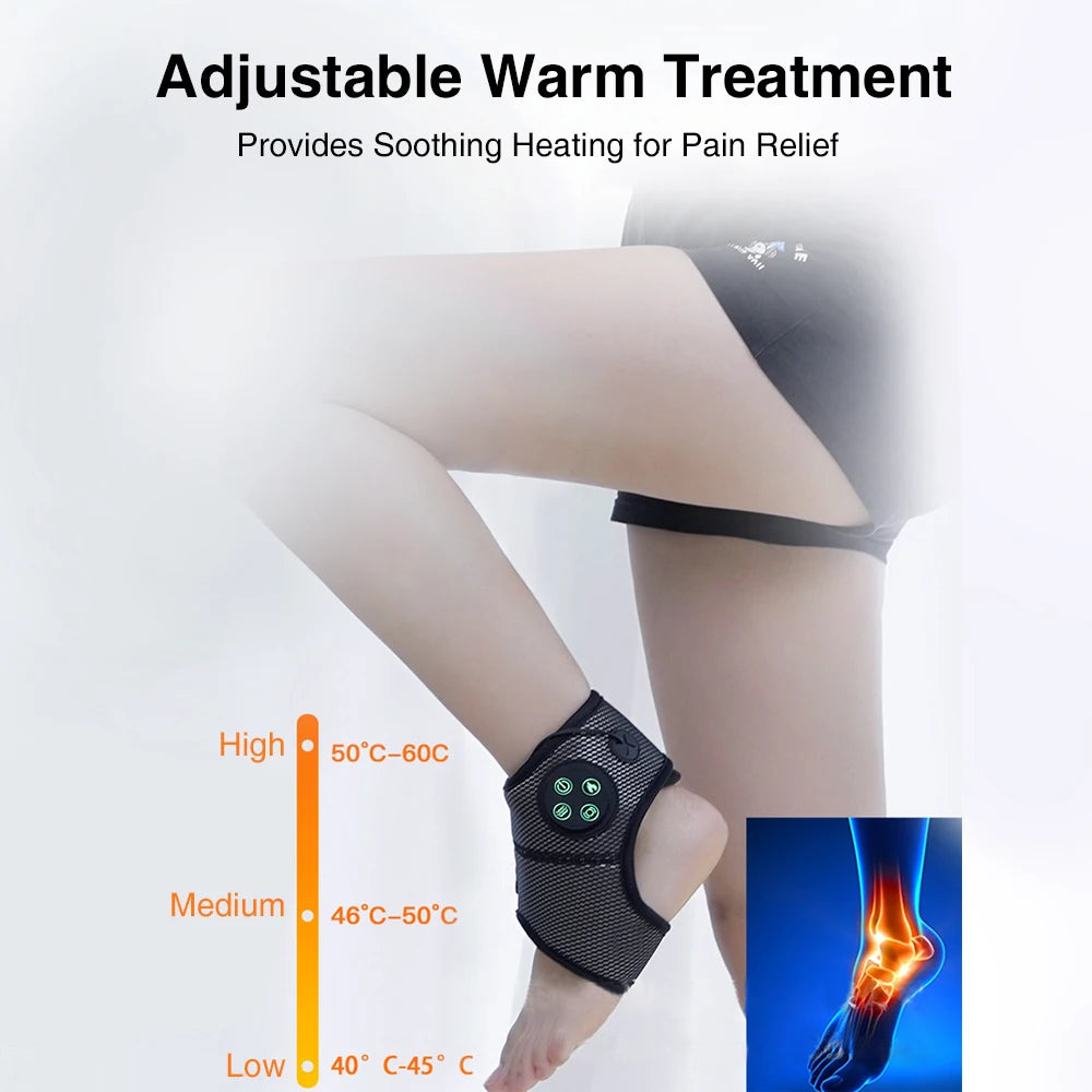 Electric Ankle Foot Massager - Multifunctional Brace with Vibration, Hot Compress, and Smart Air Pressure for Relaxation