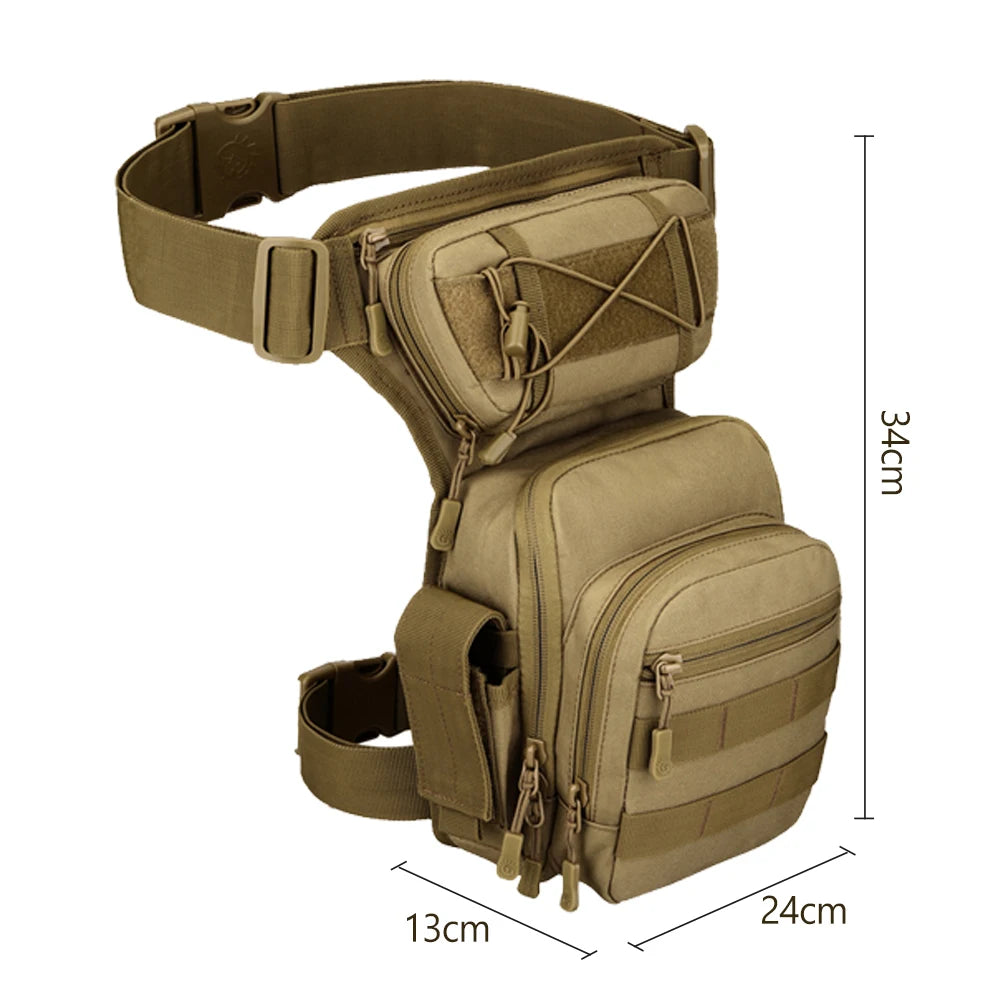 Men's Leg Bag - Waist Utility Belt Pack for Motorcycle Riding, Tactical Combat Thigh Pouch Fanny Pack