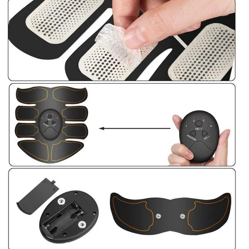 Electric Muscle Stimulator EMS – Wireless Buttocks and Hip Trainer, Abdominal ABS Stimulator, Fitness Body Slimming Massager