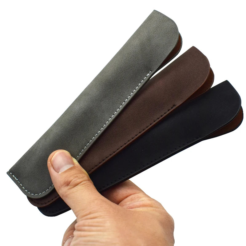 PU Leather Soft Pencil Case Holder: Single Pen Pencilcase for Office & School Supplies - Stationery Storage Bag, Gift Idea