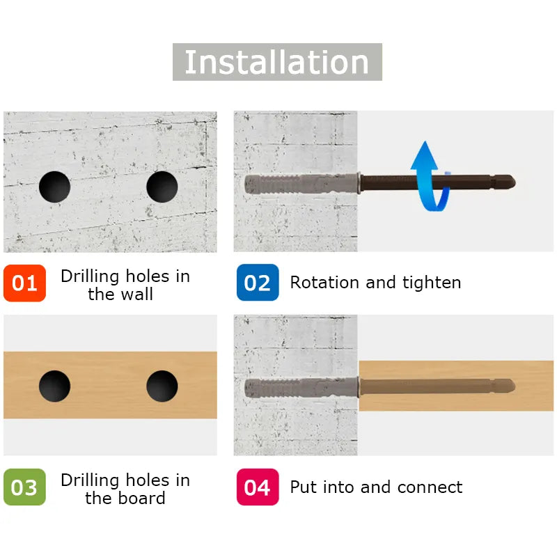 Concealed Shelf Support - Floating Shelf Brackets for Wood - Invisible Mounted DIY Adjustable Hardware Supports