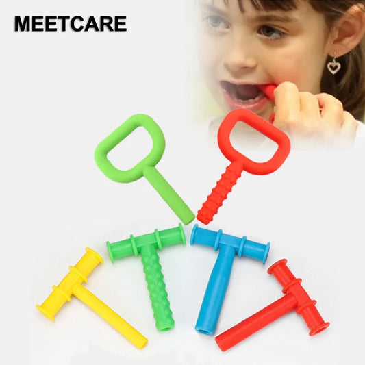 Kid Chewing Tube - Speech Therapy and Oral Muscle Rehabilitation Tool for Autism Sensory Speak, Teeth Massager for Children's Training