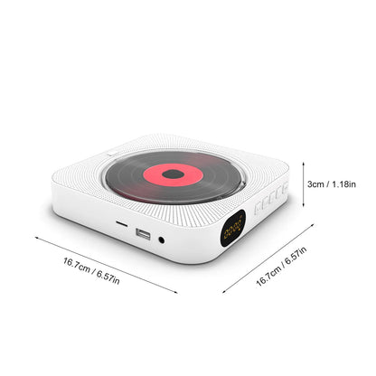 Portable CD Player Bluetooth Speaker: Stereo CD Players with LED Screen, Wall Mountable Design, IR Remote Control, and FM Radio