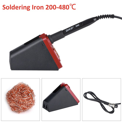 JCD 820 Aluminum Alloy Electric Soldering Iron Stand Holder | Welding Cleaning Copper Ball & Solder Wire RMA Flux Kit