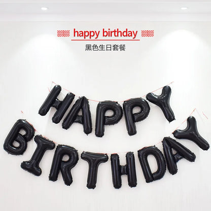 13pcs Happy Birthday Letter Foil Balloons Set - Banner for Baby Shower, Party Decorations, Birthday Cake, Globos, Kids Gift Inflatable Balloons