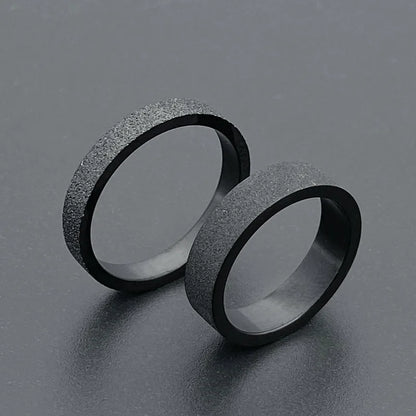 Simple Black Titanium Ring – 3mm & 5mm Matte Finished Finger Ring for Men & Women, Wedding Bands & Couples' Jewelry