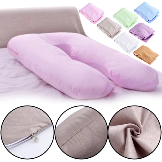 Comfortable Cotton U-Type Maternity Pillow Case - 1PC, Pregnancy Support Sleeping Pillow Cover, Essential Home Accessory for Expectant Mothers