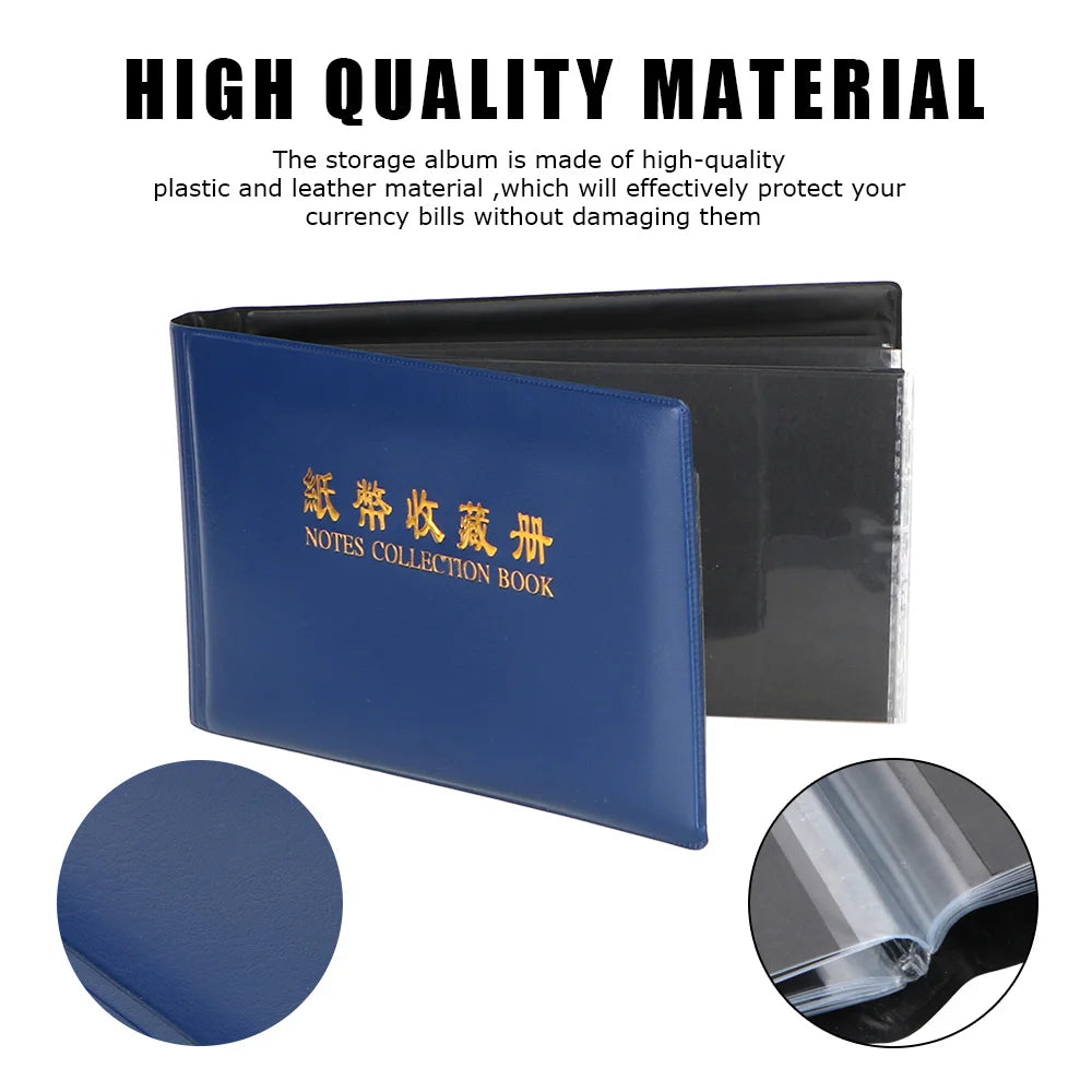 30 Page Money Collection Album with Protective Loose Leaf Sheets - Creative Banknote Storage for Collectors