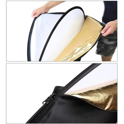 100x150cm 5-in-1 Portable Collapsible Light Oval Photography Reflector: Multi-Photo Studio Reflector for Outdoor Shooting