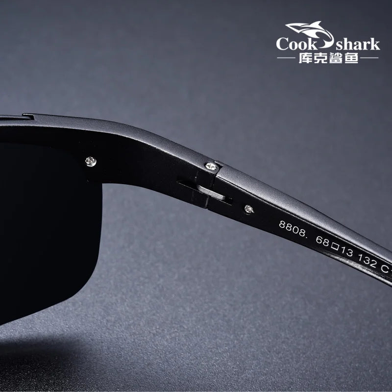 New Cook Shark Aluminum Magnesium Sunglasses - HD Polarized Men's Driving Glasses - Trendy Colorful Eyewear