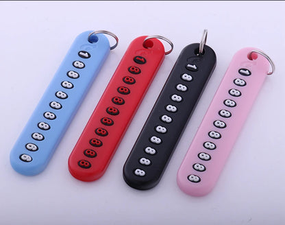 4-Color Anti-Lost Phone Number Keychain - Car Keyring with ID Plate for Men & Women, Auto Vehicle Accessory