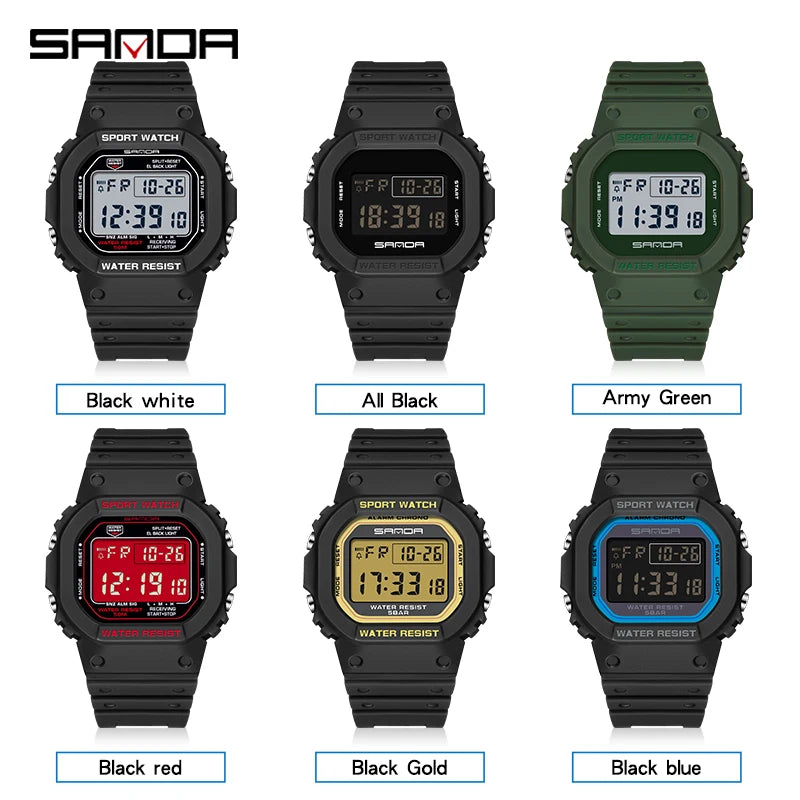 SANDA Fashion Top Brand G Style Digital Watch – Waterproof, Men's Sport Watch, Electronic Watch for Boys & Girls, Relogio Masculino