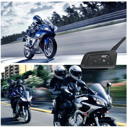 EJEAS V6PRO Motorcycle Bluetooth Helmet Headset Intercom - 1200m Range, 850mAh MOTO Communicator for 6 Riders