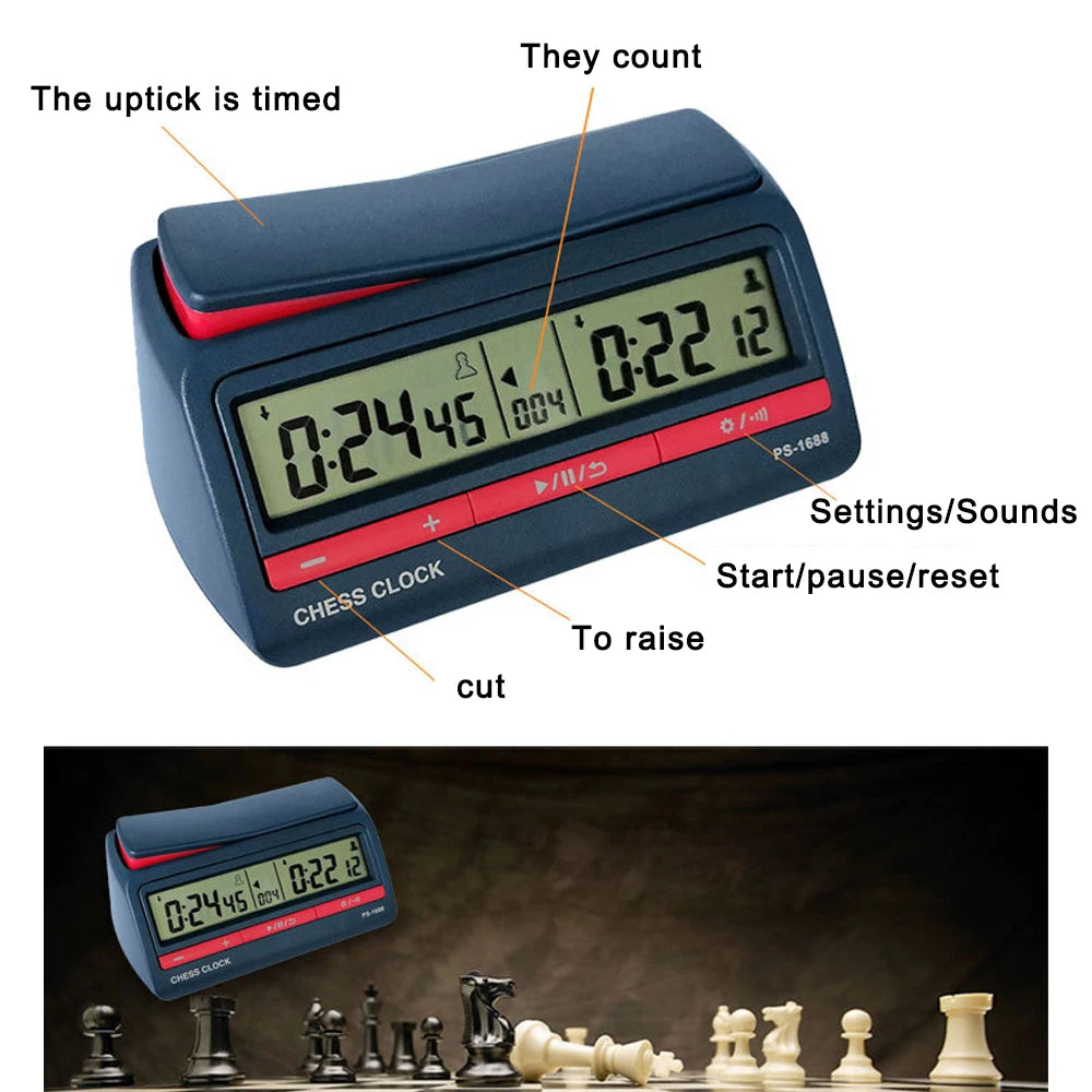 Professional Advanced Digital Chess Timer Clock: Count Up/Down Board Game Clock - Enhance Your Chess Experience with New Technology