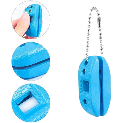 Portable White Sandstone Ice Skate Sharpener: Double-Sided Hanging Tool for Ice Hockey Shoe Blades - Skate Accessories