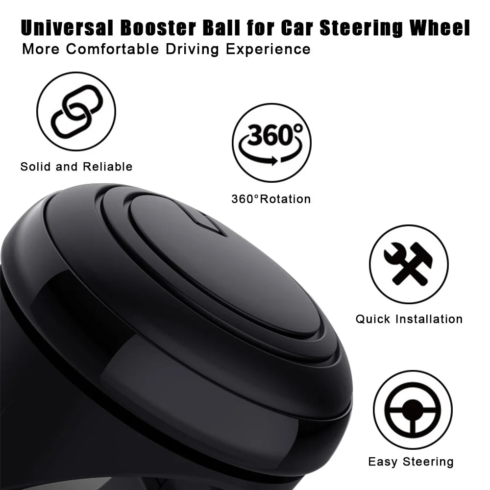 Universal Car Steering Wheel Booster Ball: Labor-Saving Turning Spinner Knob with Bearing Power Handle Holder - Automotive Accessory