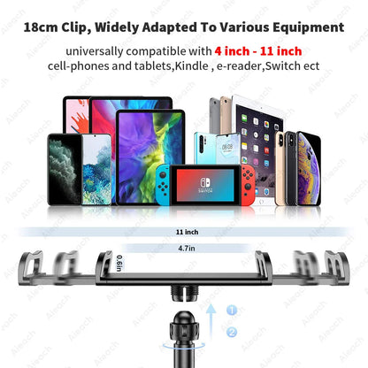 Flexible Gooseneck Tablet Mount: Hands-Free Bed & Desk Holder for iPad, Samsung, Xiaomi (4.7-11 inch) - Phone & Tablet Stand