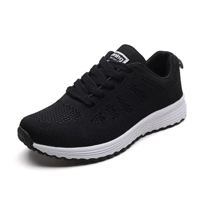 Women's Casual Fashion Sneakers: Breathable Walking Mesh Flat Shoes - Gym Vulcanized White Female Footwear