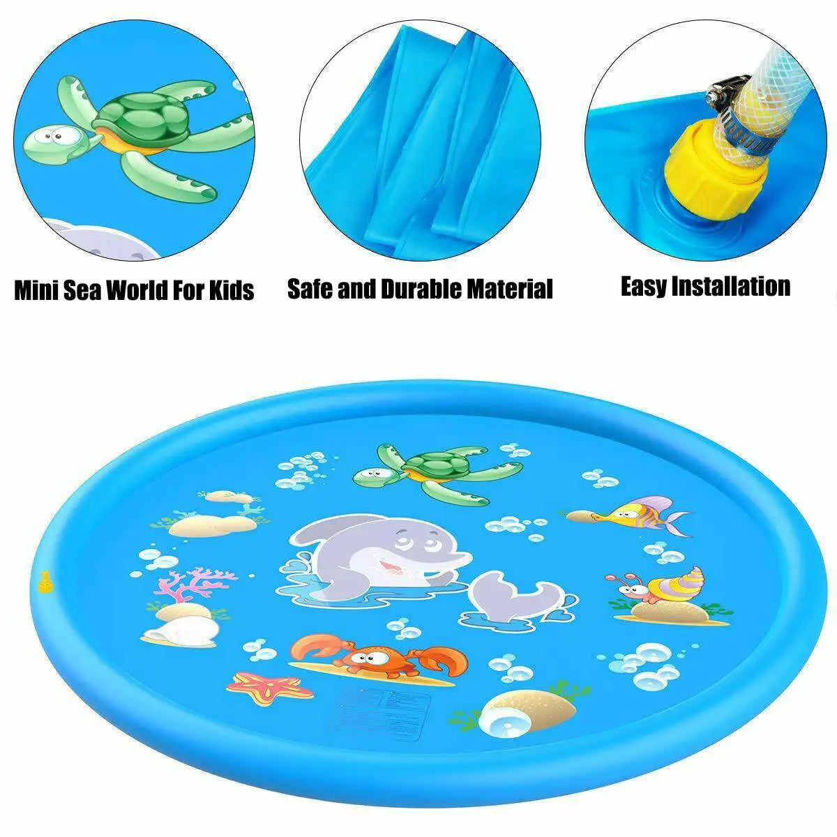 Interactive Children's Play Spray Mat - 100/170cm Inflatable Water Sprinkler Pad for Outdoor Fun, Beach & Pool Games - Kids' Toy Delight